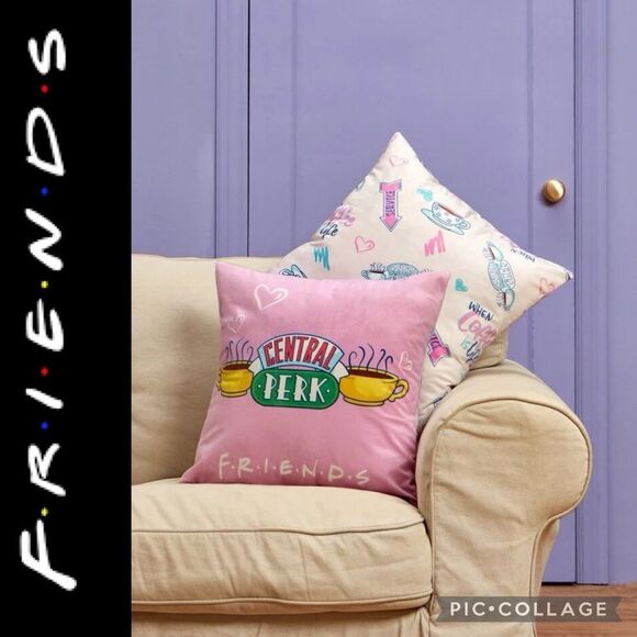 Friends TV Show Central Perk Pink Pillow Cover - Picture 1 of 9